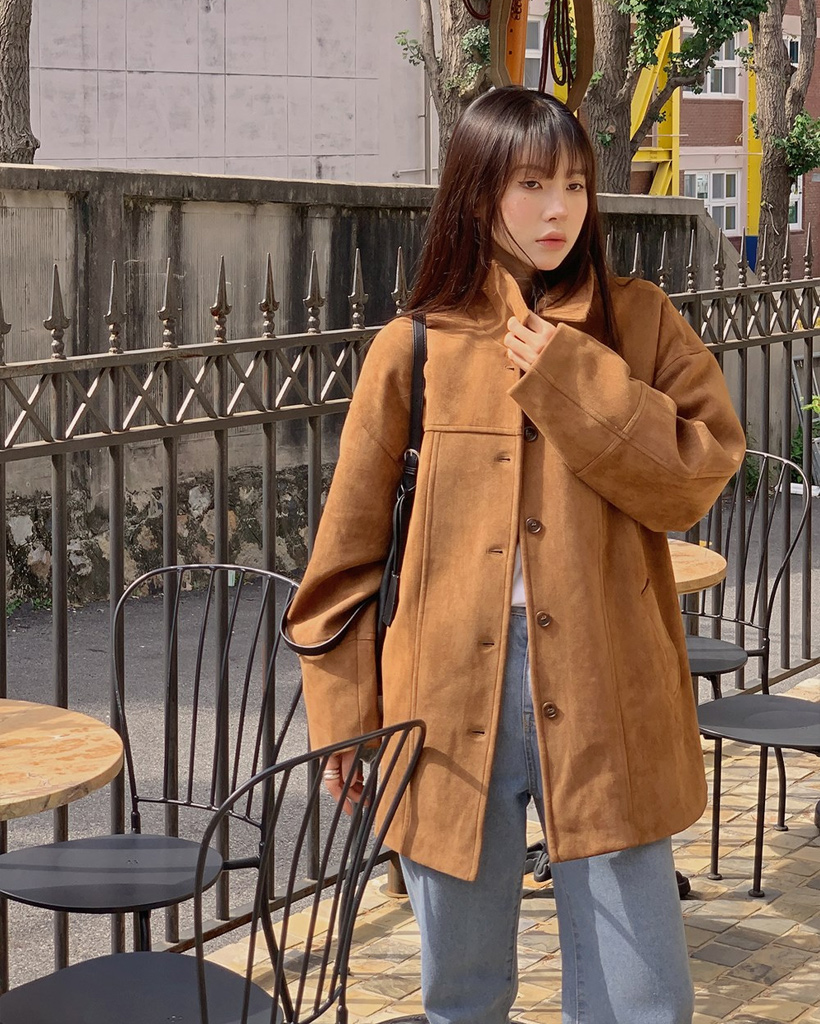 カラーネックスウェードジャケット | ファッション通販サイト NUGU