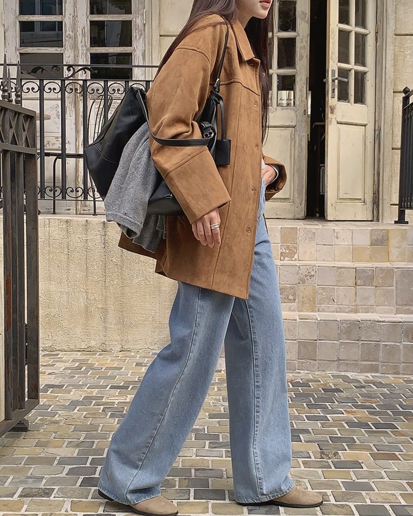 カラーネックスウェードジャケット | ファッション通販サイト NUGU