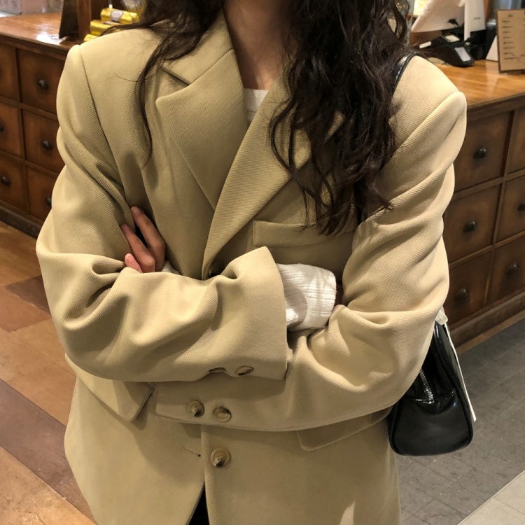 3ボタンオーバーサイズシングルキルティングジャケット | ファッション