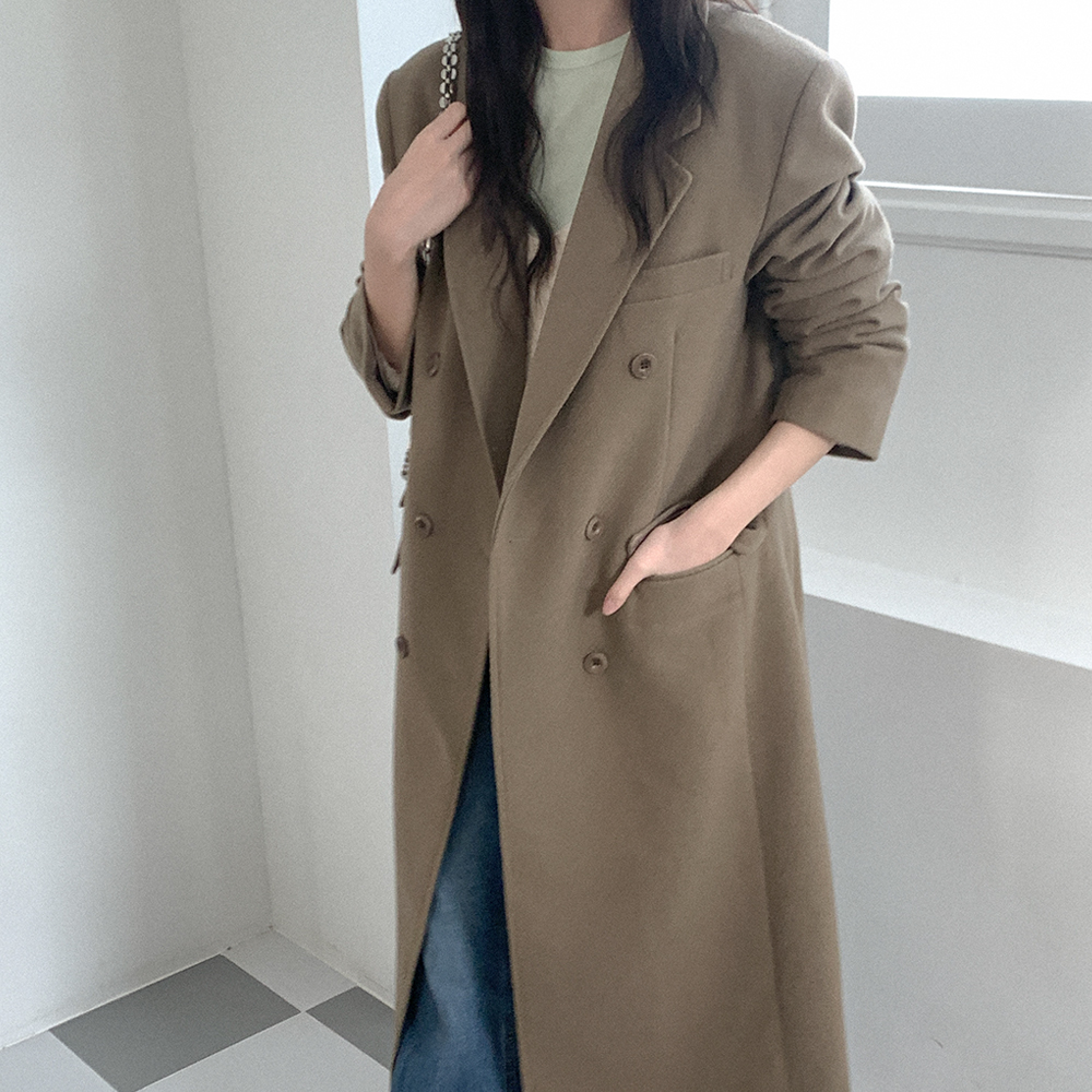 apozi ウールダブルロングコート　XLサイズ APOZI 黒 ダブルスーパーロングコート