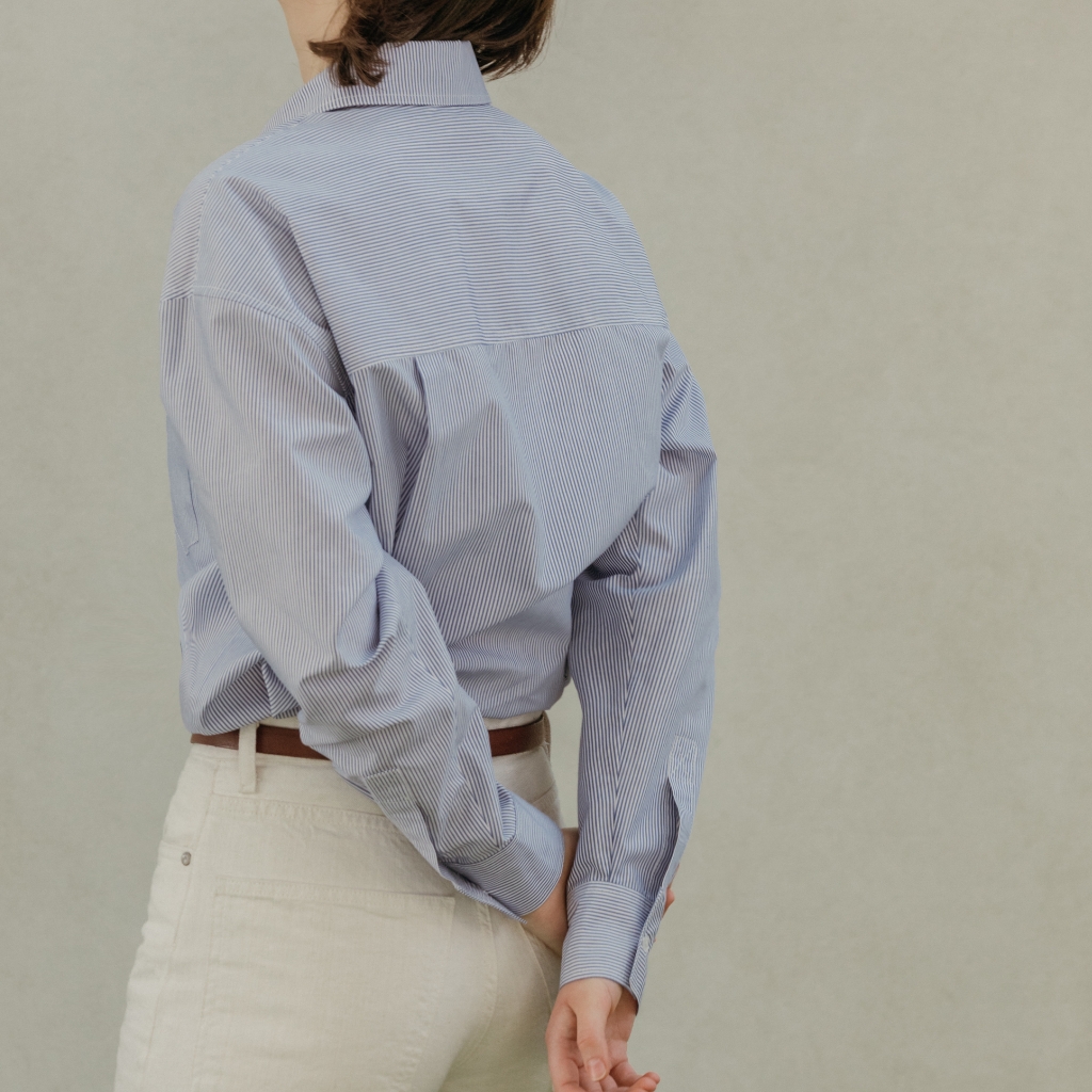 floowページ Box Fit Striped Shirt_BLUE | ファッション通販サイト NUGU