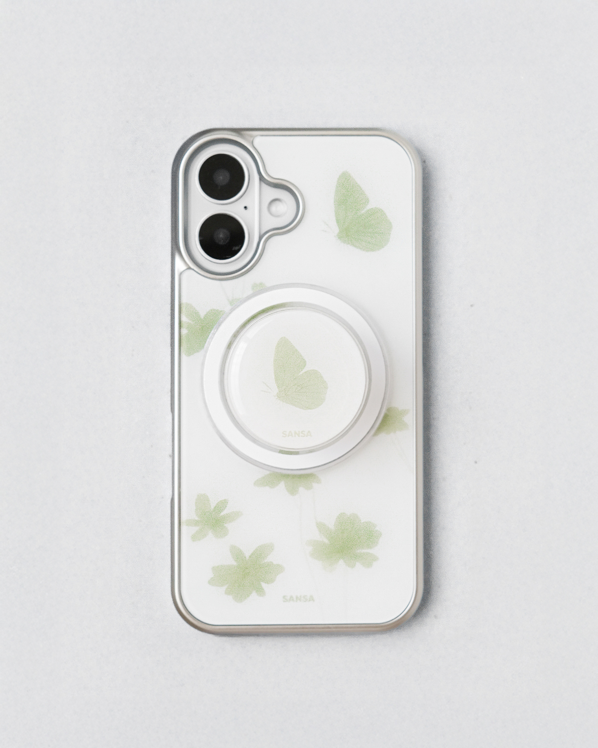Green Butterfly_Bumper Phone Case(Silver) | ファッション通販サイト