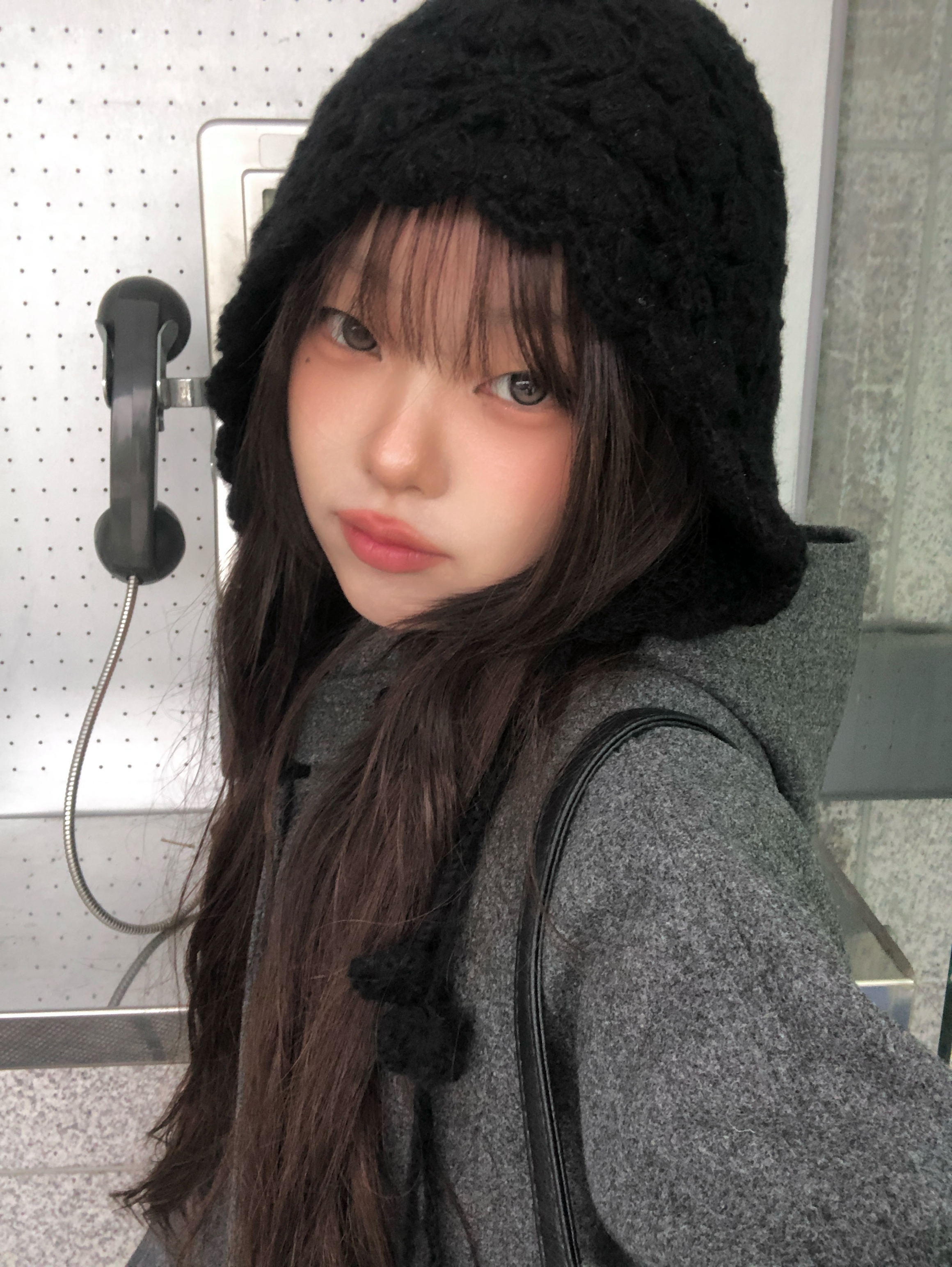 花モチーフクロシェ編みボンネットニット帽