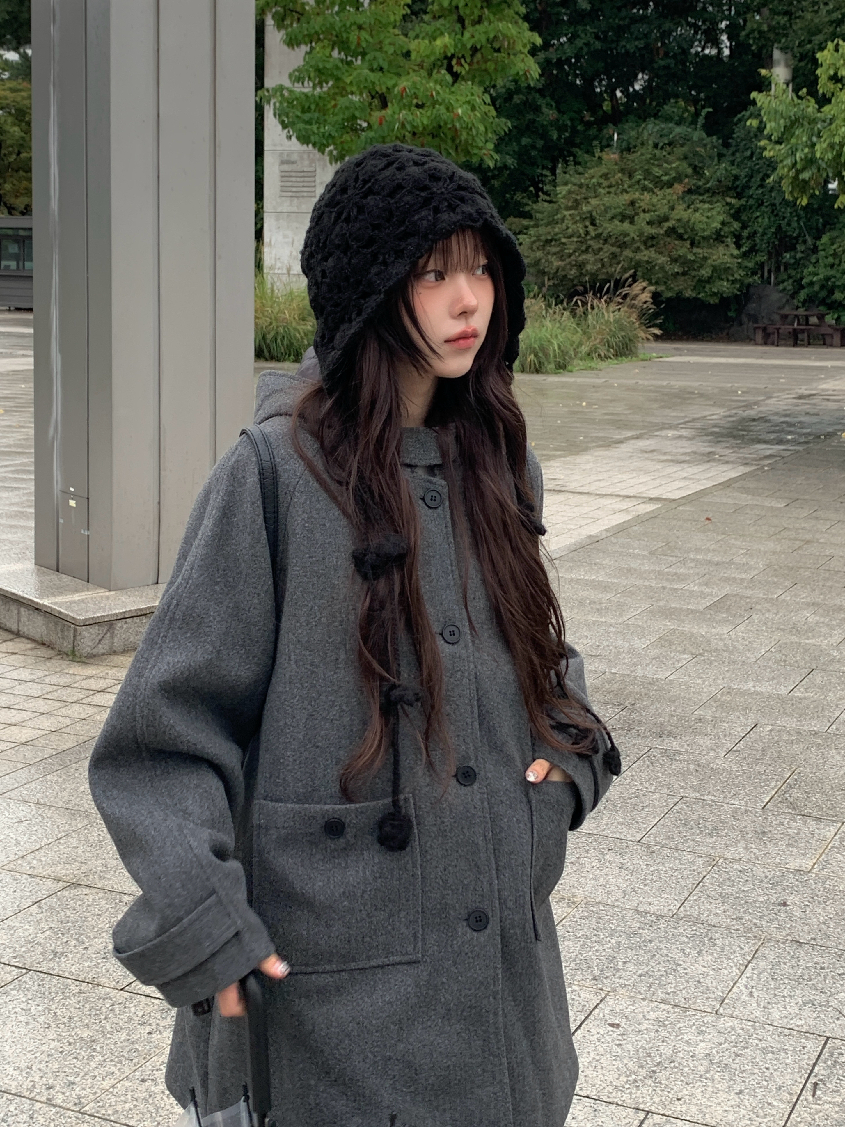 花モチーフクロシェ編みボンネットニット帽 | ファッション通販サイト NUGU