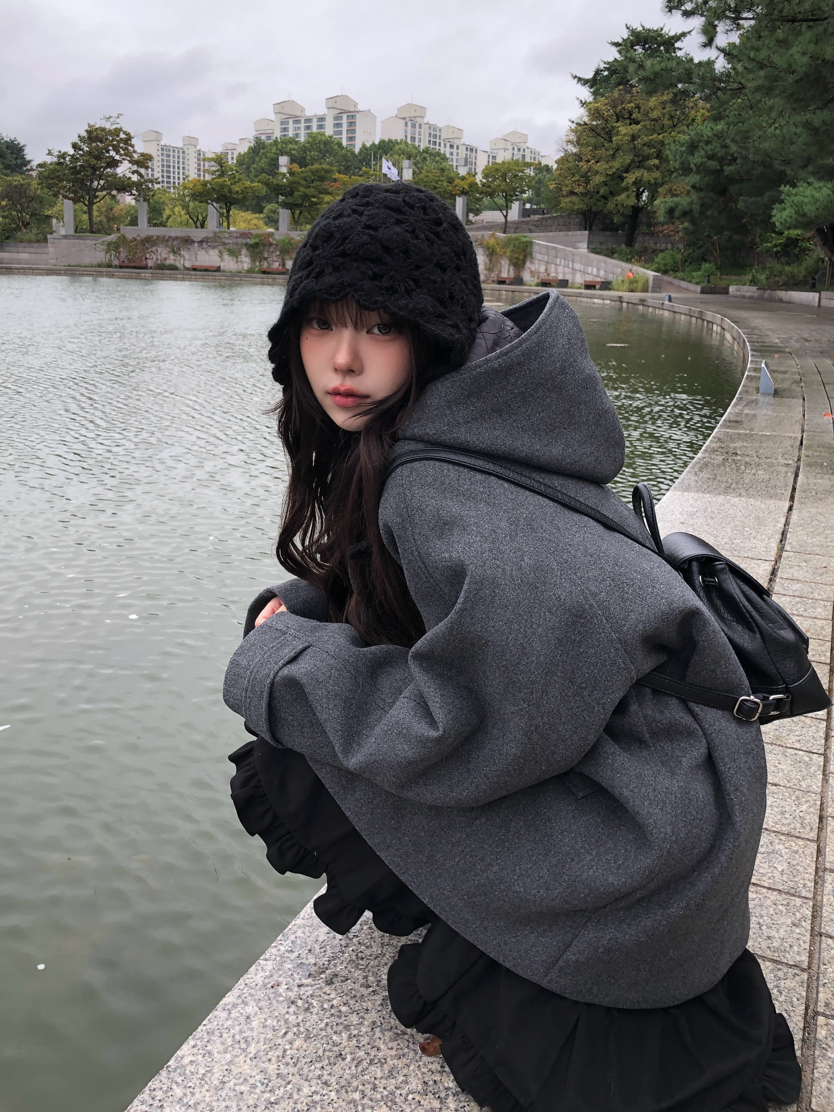 花モチーフクロシェ編みボンネットニット帽 | ファッション通販サイト NUGU