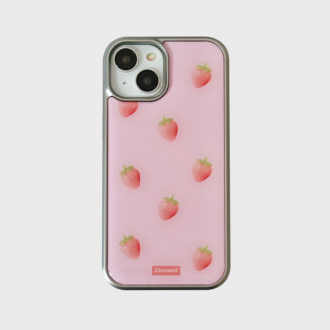 Strawberry Milk Silver Epoxy case