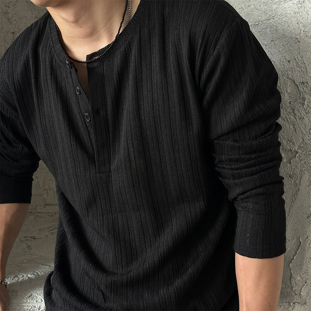 golgi henry neck long sleeves(4color) | ファッション通販