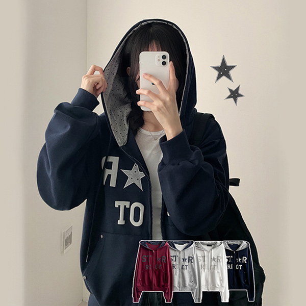 (4color)ドットジップアップパーカー