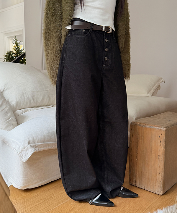 [Unisex] NonFade Wide Button Denim(2color)