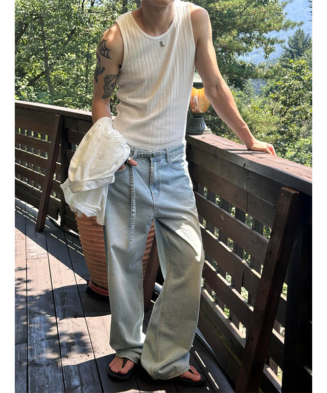 パンツ RN ギャザーワイドカーゴトラウザース／WOOL RAYON