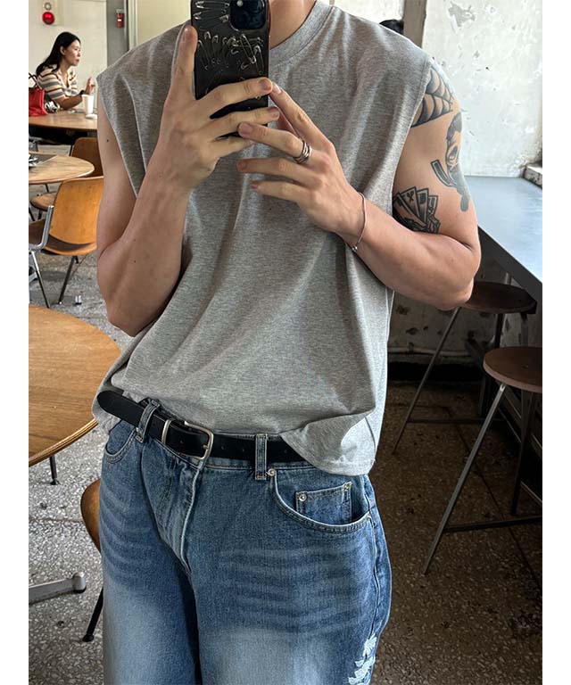 [S/S] Crop over sleeveless(3color)