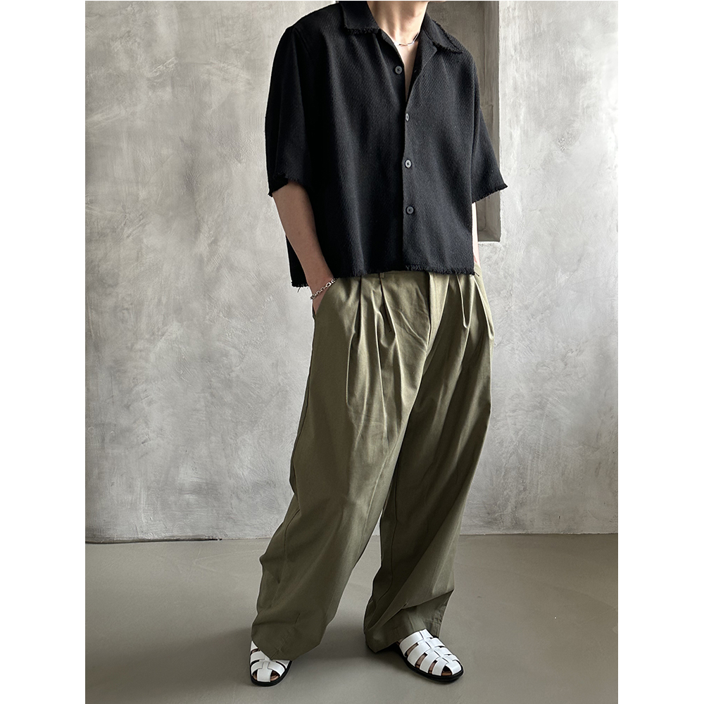 【HUECLOSET】送料・関税込★String Two-Tuck Wide Pants HUECLOSET】送料・関税込☆String Two-Tuck Wide Pants (HUE