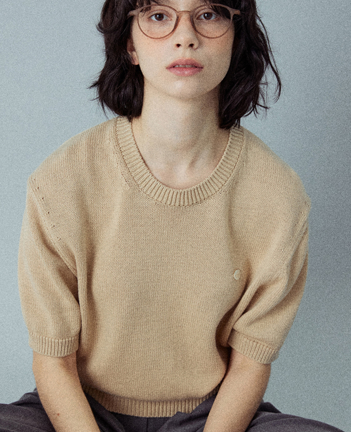 CHANEL ベージュ 半袖 ニット トップス ミックスカラーベージュ半袖ニット | レディースファッション通販 - DHOLIC