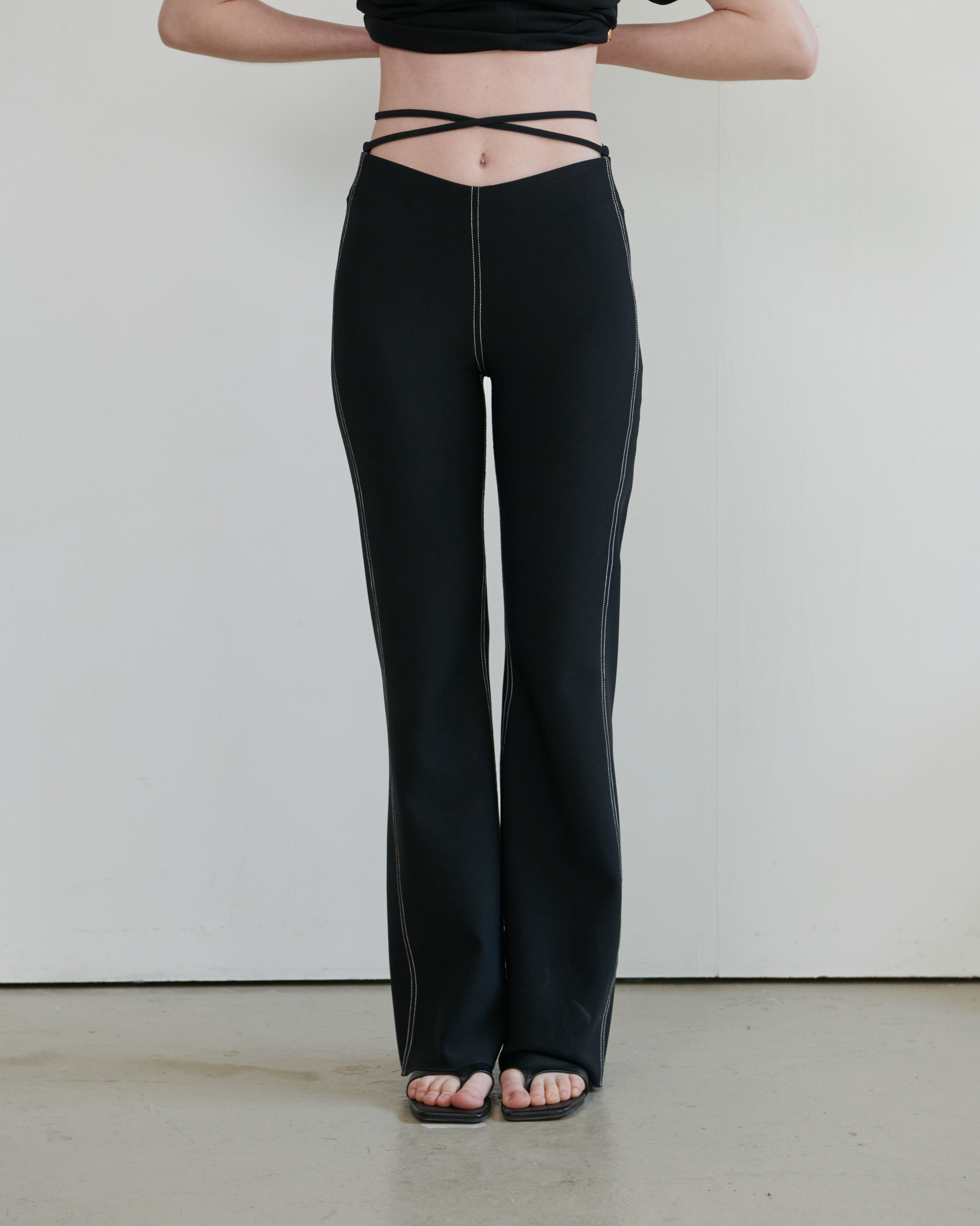 パンツ Burmula : 24SS / LACE BOOTSCUT LEGGINGS (BLACK) Yava Seamless Leggings - Black - XS/S Gorilla Wear