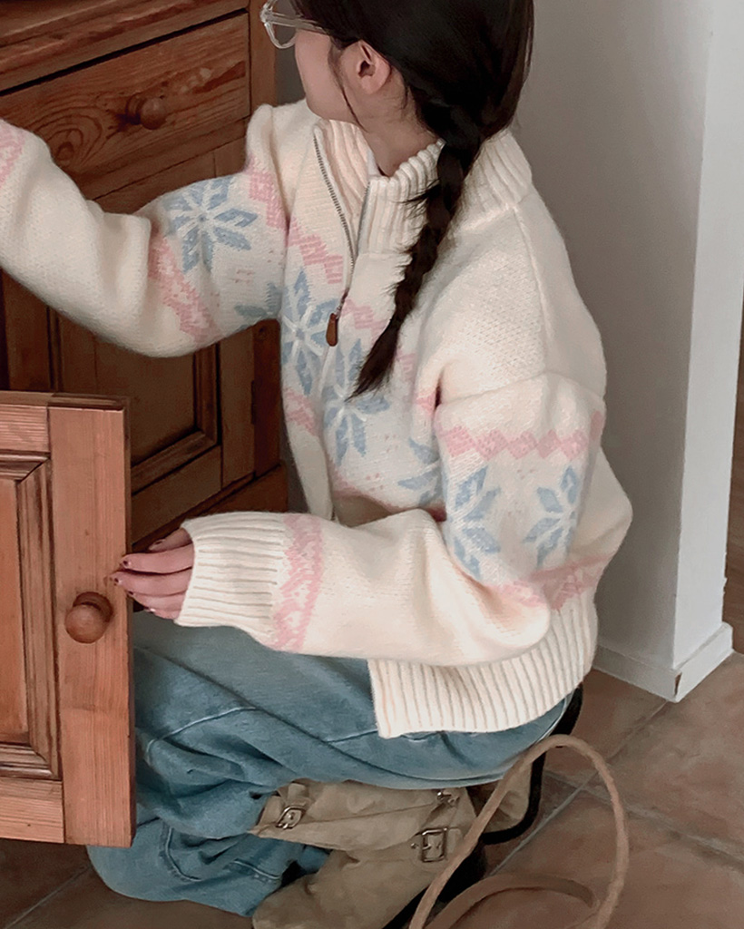 ノルディック2WAYジップニットカーディガン