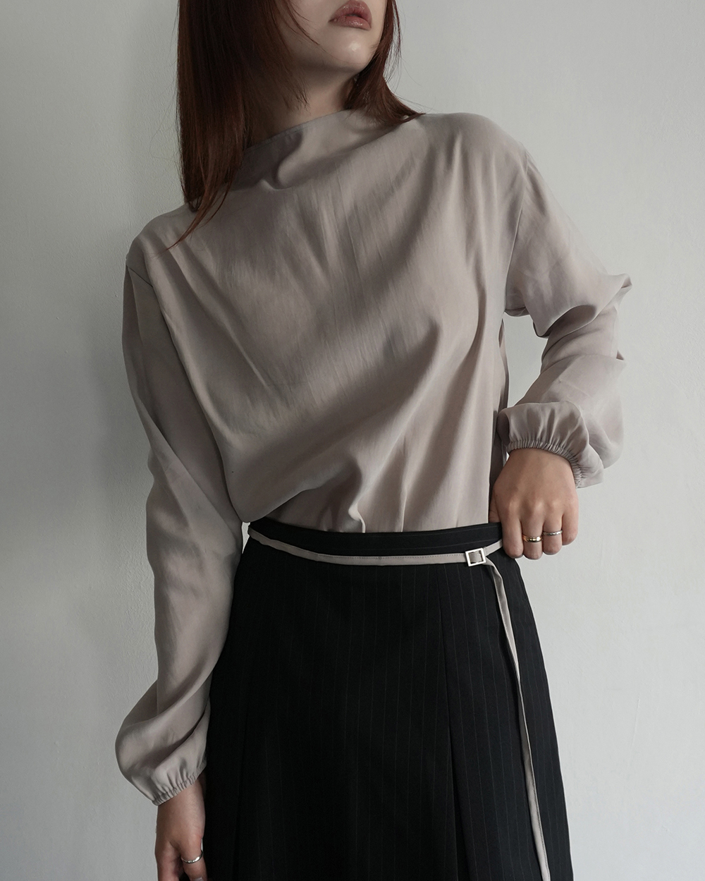 シースルーボートネックブラウス | ファッション通販サイト NUGU