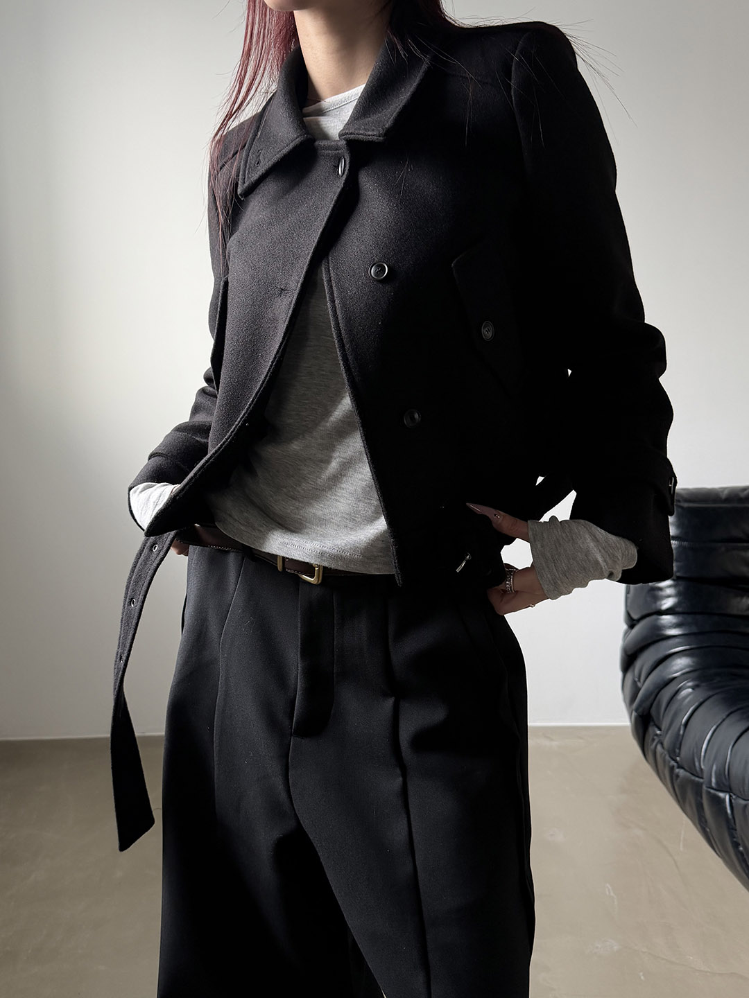 (2color) ハイネック ショートコート