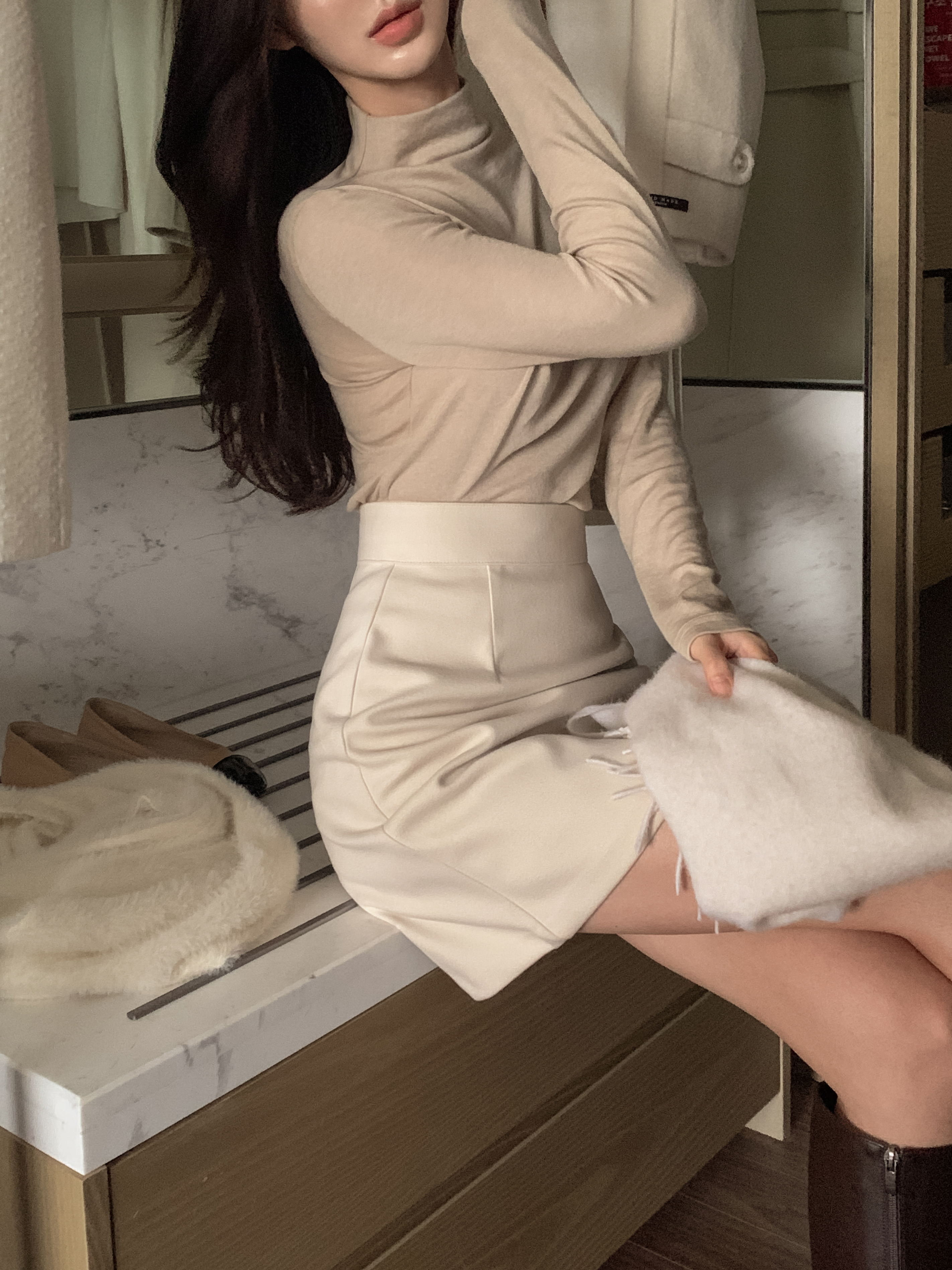 [made] Everyday Premium Ultencel Dotom Half Neck Tee