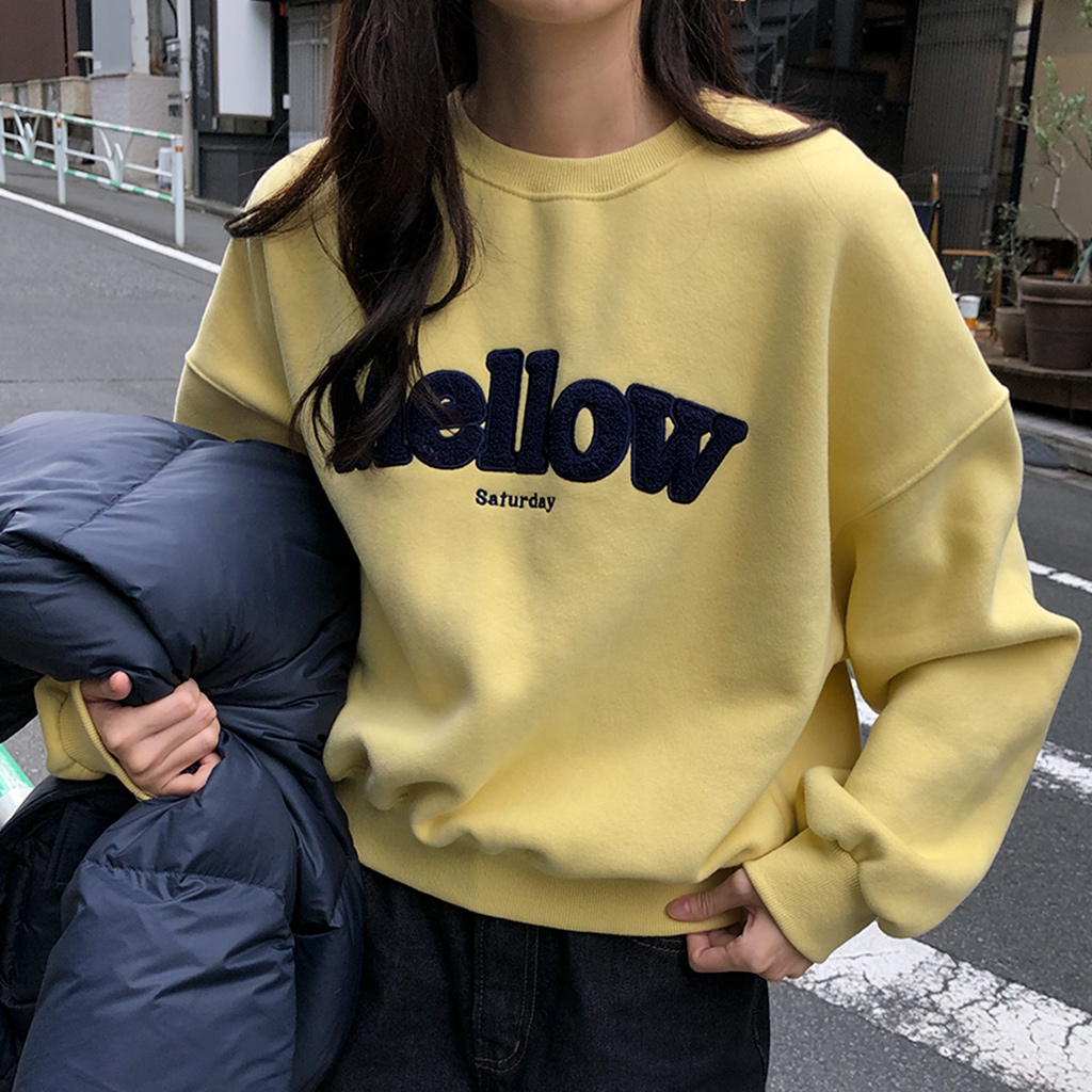 NUGU linenne crewVネックスウェット