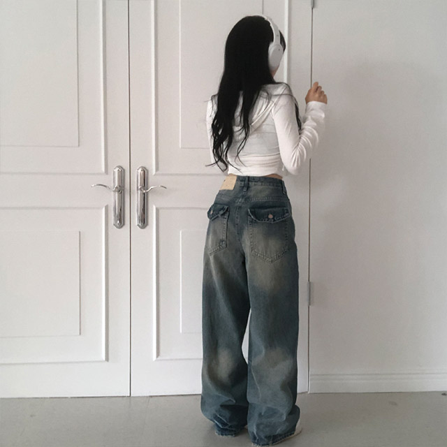 ウォッシュワイドデニムパンツ | ファッション通販サイト NUGU