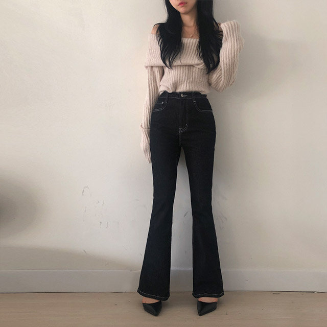 ステッチブーツカットデニムパンツ | ファッション通販サイト NUGU