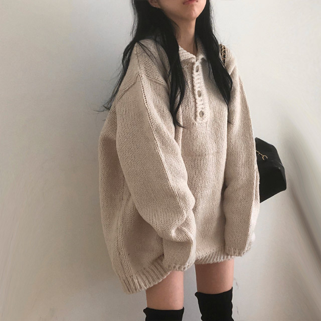 オーバーサイズボーダーカラーニットワンピース | ファッション通販