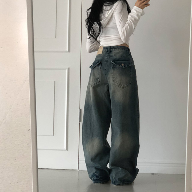 たあちゃん ウォッシュワイドデニムパンツ | ファッション通販サイト NUGU