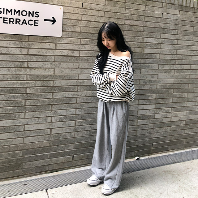 ボートネックスウェット ボートネックスウェット / boat neck sweat ショート丈