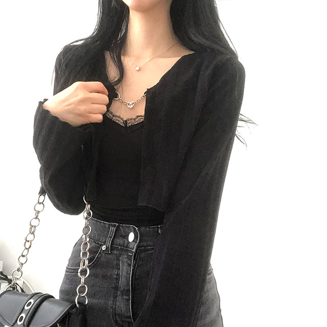 【チャーハン】カーディガン ハートチェーンボレロカーディガン | ファッション通販サイト NUGU