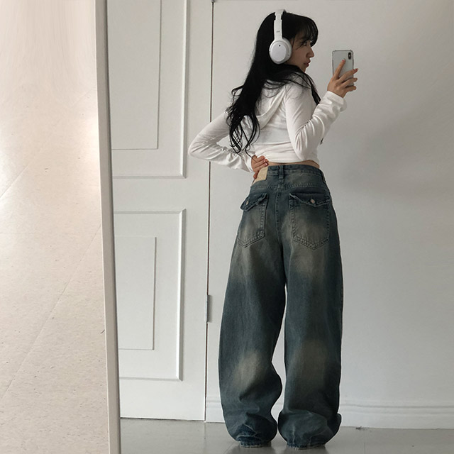 ウォッシュワイドデニムパンツ | ファッション通販サイト NUGU