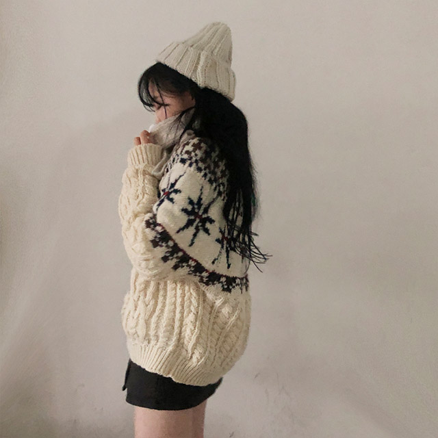 ヒツジ花柄ニットカーディガン　ladmusician RBA.jpg