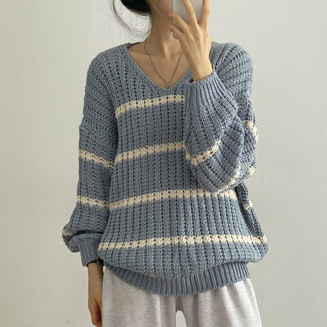 AURALEE 【美品】コットンウールシルク混ワイドボーダーニット　SIZE 4 URBAN RESEARCH DOORS ニット セーター コットンスラブKNIT