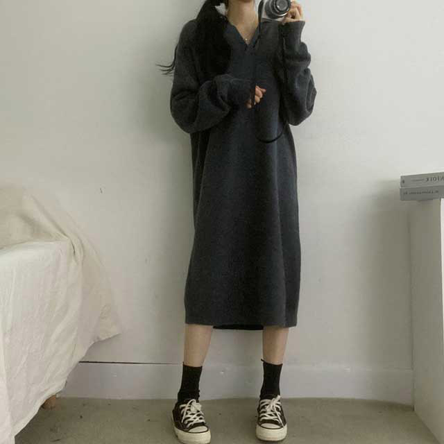 3color] カラーニットロングワンピース | ファッション通販サイト NUGU