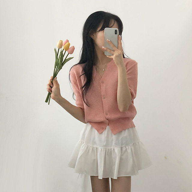 me☆縮絨加工カーディガン mew】ベルトカーディガン(BLK)