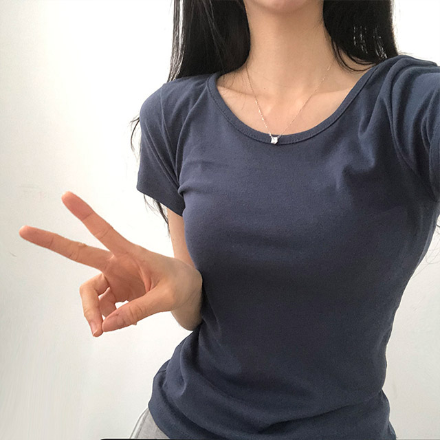 国内発送 HAIKURE Uネック半袖Tシャツ 11colors)無地Uネック半袖Tシャツ | ファッション通販サイト NUGU