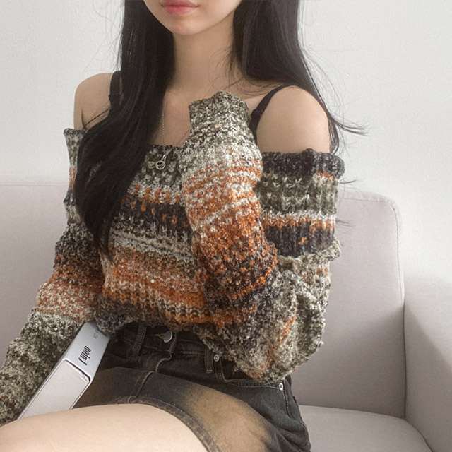 ミックスオフショルニット | ファッション通販サイト NUGU