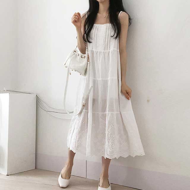【CHICLINE 】☆ KARENA タイネックレースパンチングワンピース ☆ChicLine☆ カレナタイネックレースパンチングワンピース