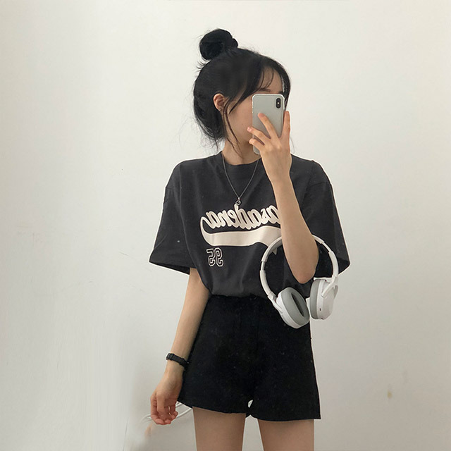 半袖 Ｔシャツ 半T オーバーサイズ ルーズフィット 半袖Tシャツ オーバーサイズレタリング半袖Tシャツ | ファッション通販サイト