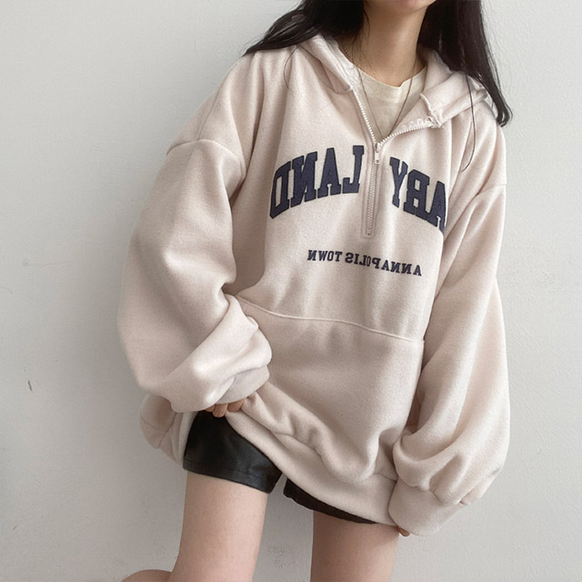 3color] ハーフジップフード付きフリースジャケット | ファッション