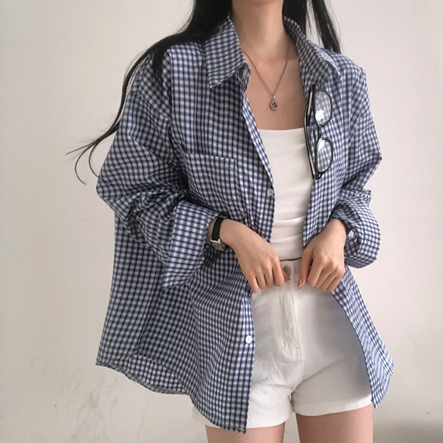 BUDO ランシャツ　ネイビーギンガムチェック BUDO ランシャツ ネイビーギンガムチェック