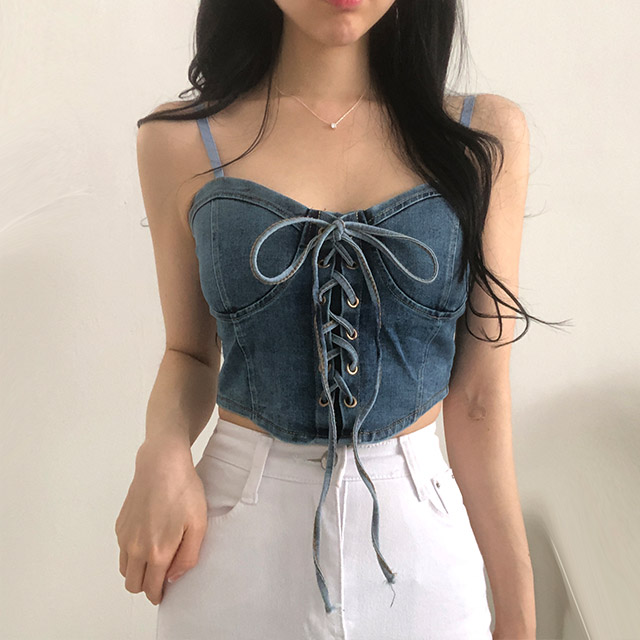 コルセットデニムキャミソールトップ | ファッション通販サイト NUGU