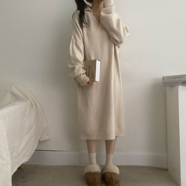 3color] カラーニットロングワンピース | ファッション通販サイト NUGU