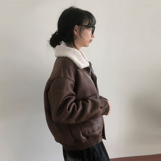 ボアカラースエードムートンコート | ファッション通販サイト NUGU