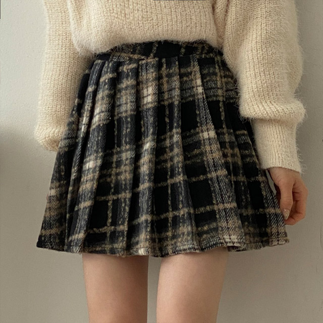 ペッパピグ  loin. チェック柄 ミニスカート バックル プリーツ M mecilia-1.jpg