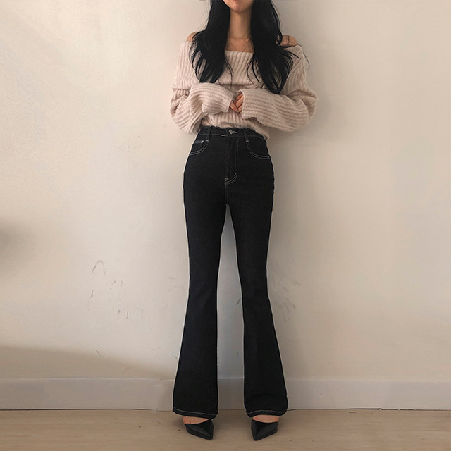 ステッチブーツカットデニムパンツ | ファッション通販サイト NUGU