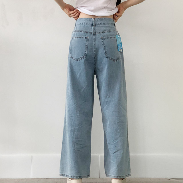 夏タック入りワイドデニムパンツ | ファッション通販サイト NUGU