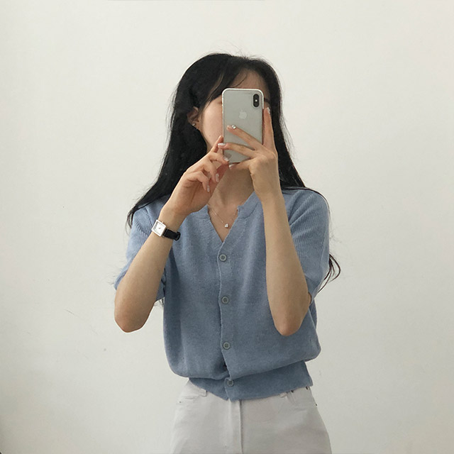 me☆縮絨加工カーディガン リネンクロス透かし編半袖カーディガン | ファッション通販サイト NUGU