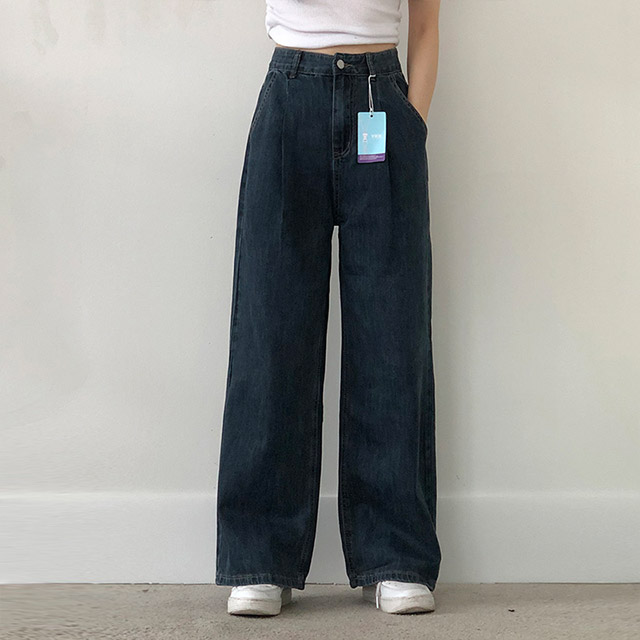 夏タック入りワイドデニムパンツ | ファッション通販サイト NUGU