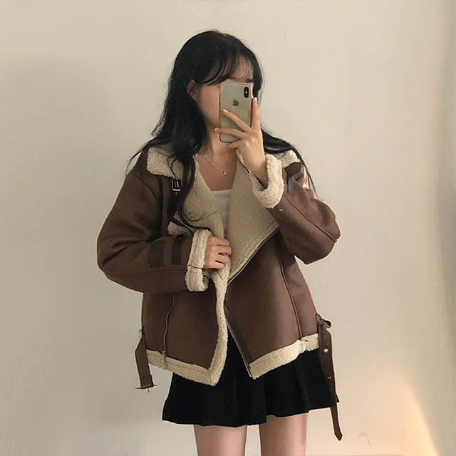 ボアハイネックベルトムートンジャケット | ファッション通販サイト NUGU