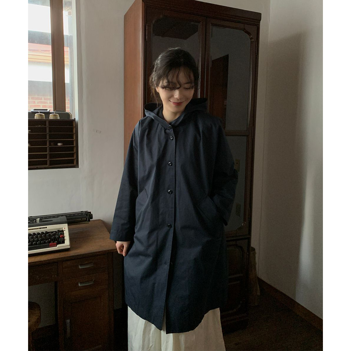 4/23までの出品最終値。Theory フード付きコート Theory - theory フード付きコートの通販 by まみい's shop｜セオリー